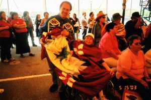 Pat Receives a Star Blanket at the FNGA Rally in Kenora, Ontario